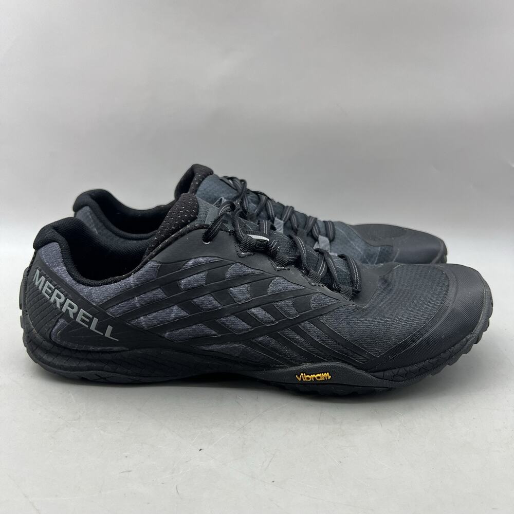 Merrell Trail Glove 4 Barefoot Shoes Men Size 8.5 Black Gray Running Sneakers
